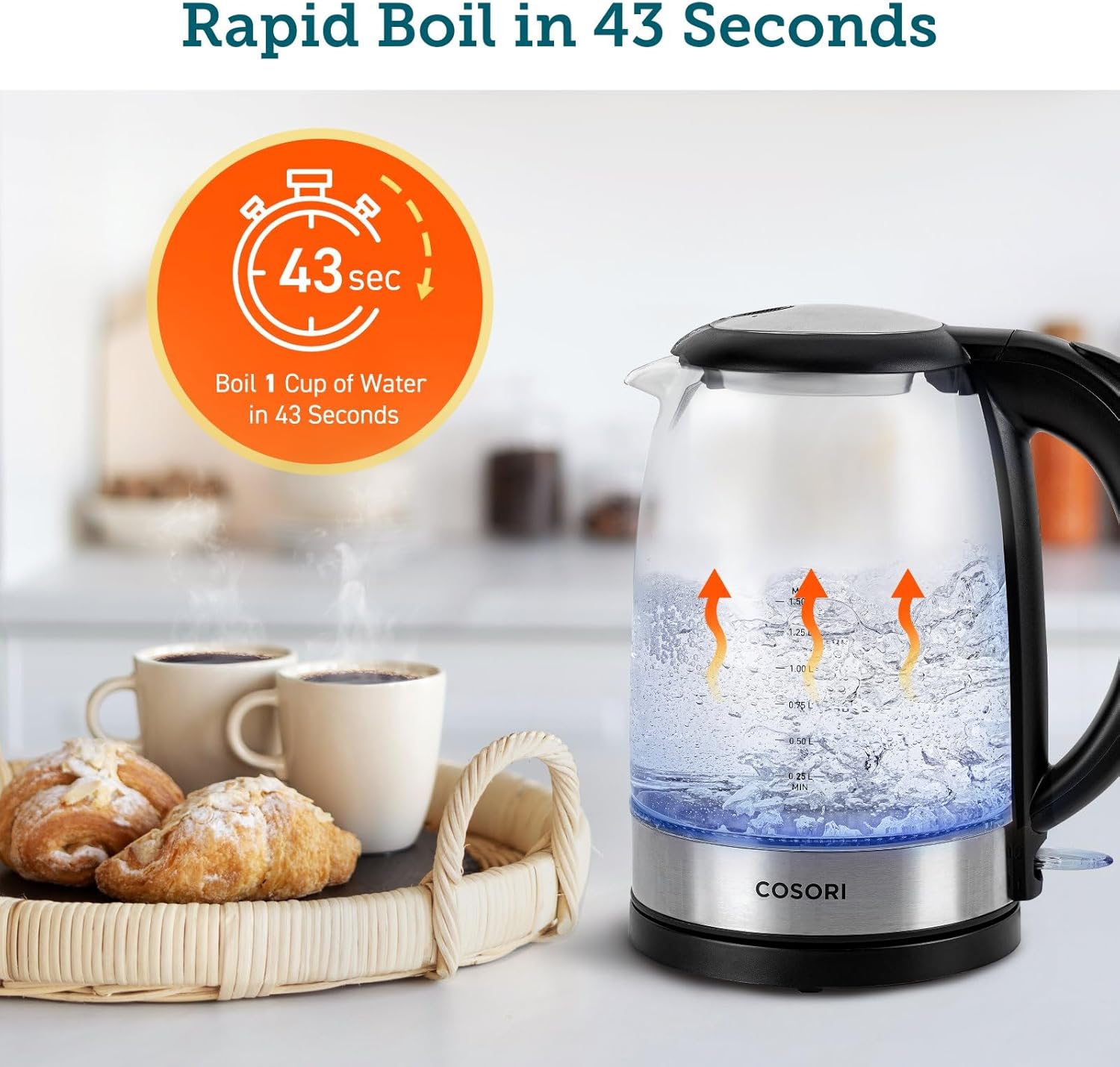 COSORI 1.5L Electric Glass Kettle