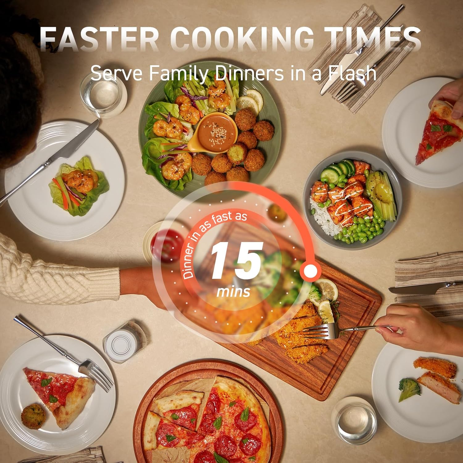 Prepare family dinners in just 15 minutes with COSORI air fryer, fast and convenient cooking