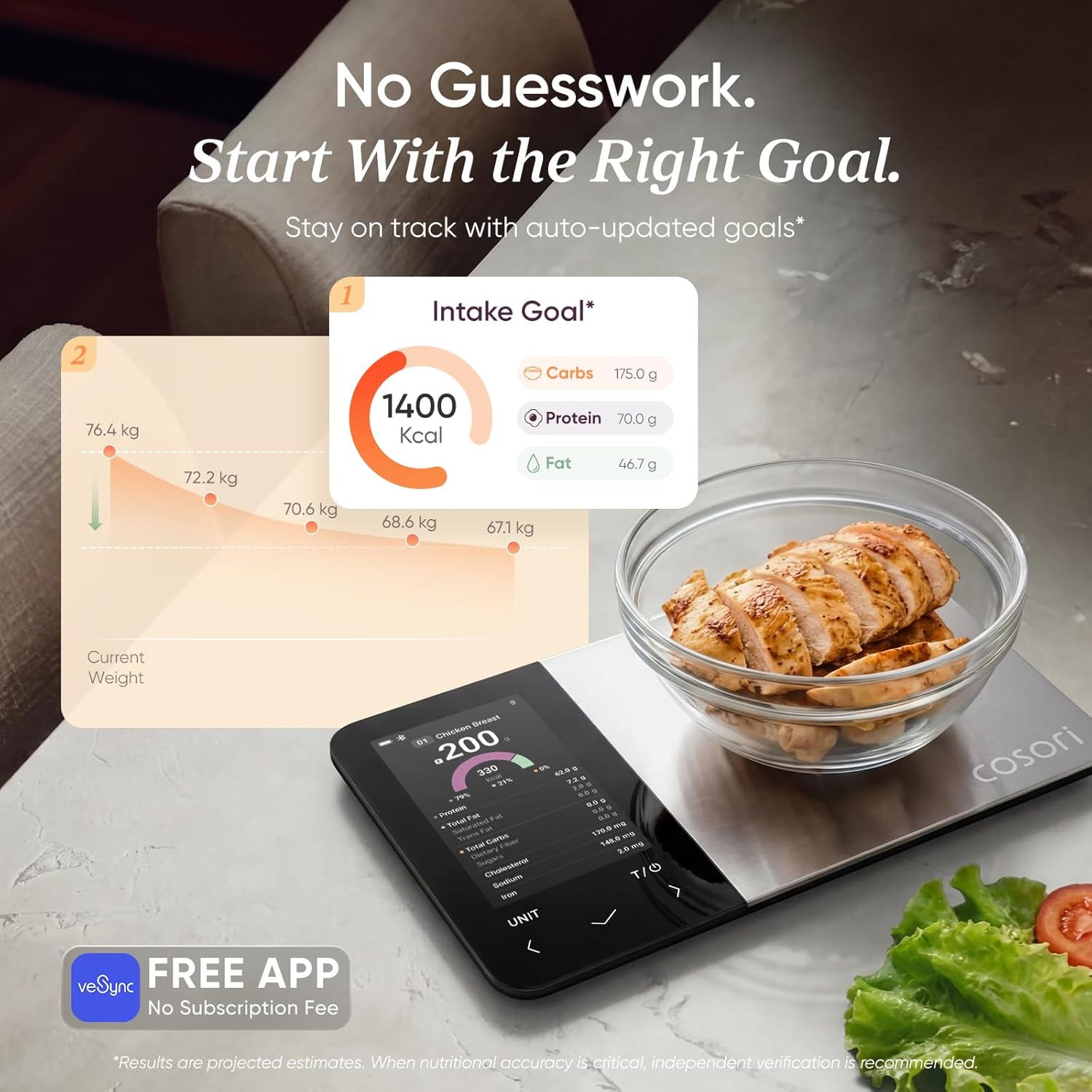 COSORI R002S Stainless Kitchen Scale