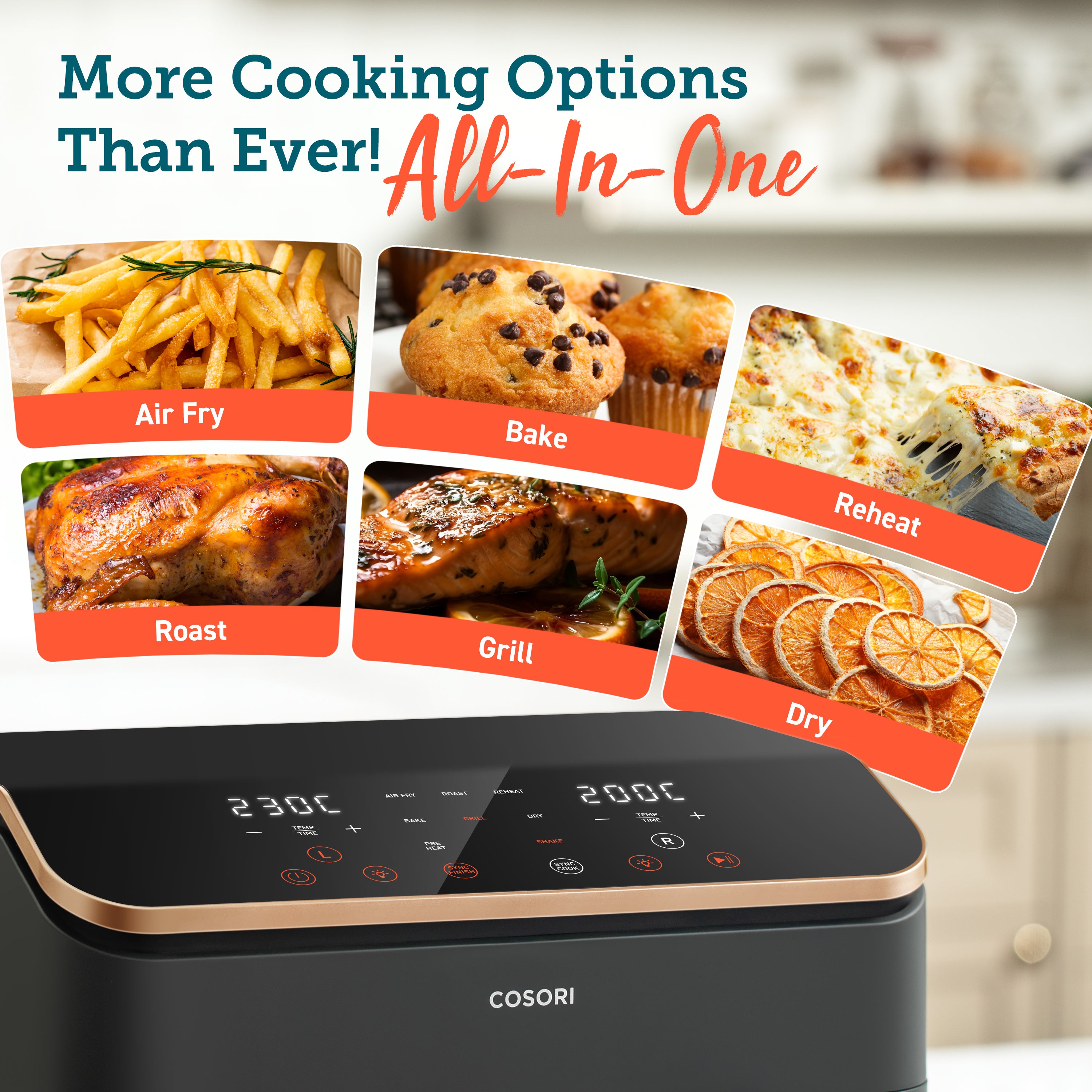 COSORI Dual Basket 8.5L Air Fryer - Gold