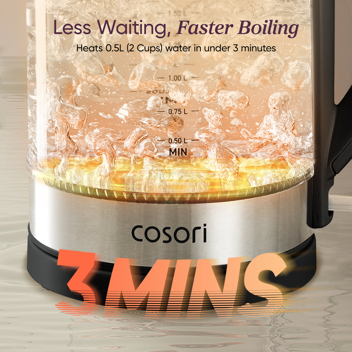 COSORI 1.7L Electric Glass Kettle