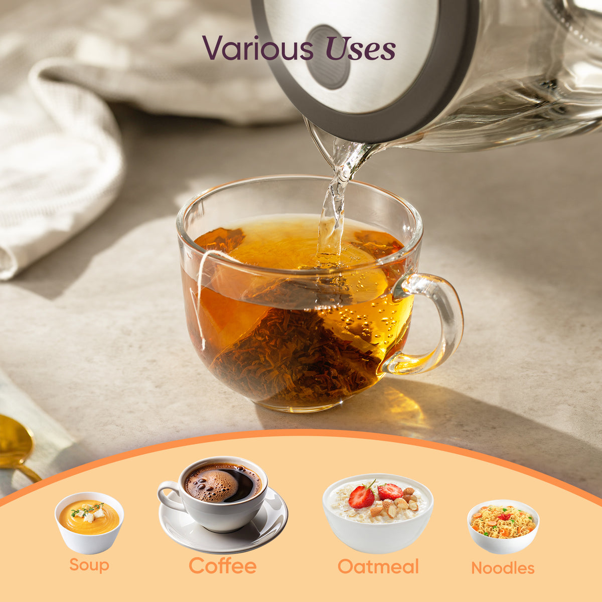 COSORI 1.7L Electric Glass Kettle