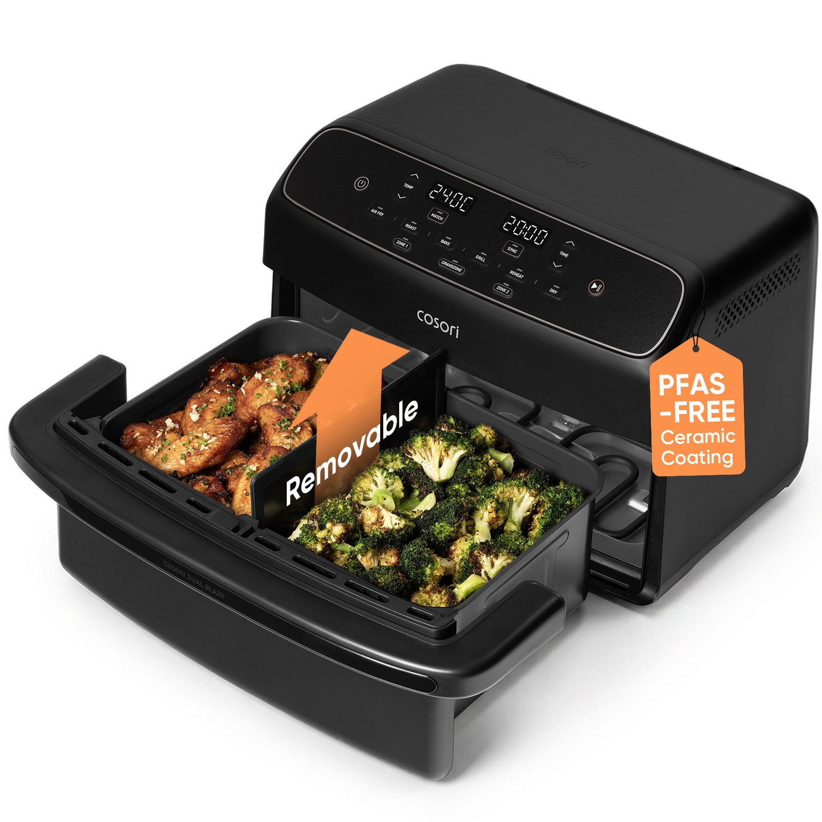 COSOri Dual Blaze Twinfry" Compact 8.6-Liter Air Fryer