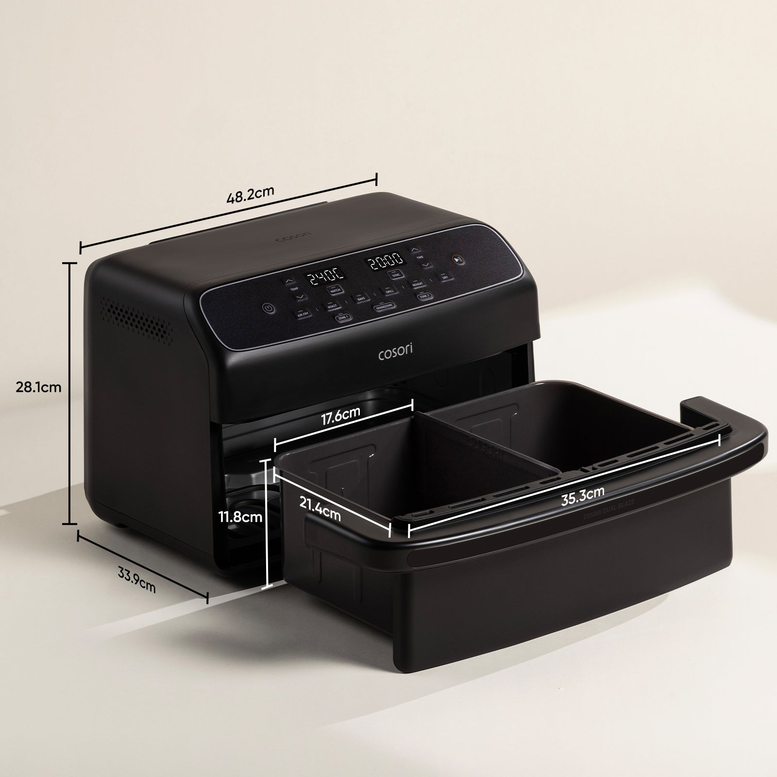 COSOri Dual Blaze Twinfry" Compact 8.6-Liter Air Fryer