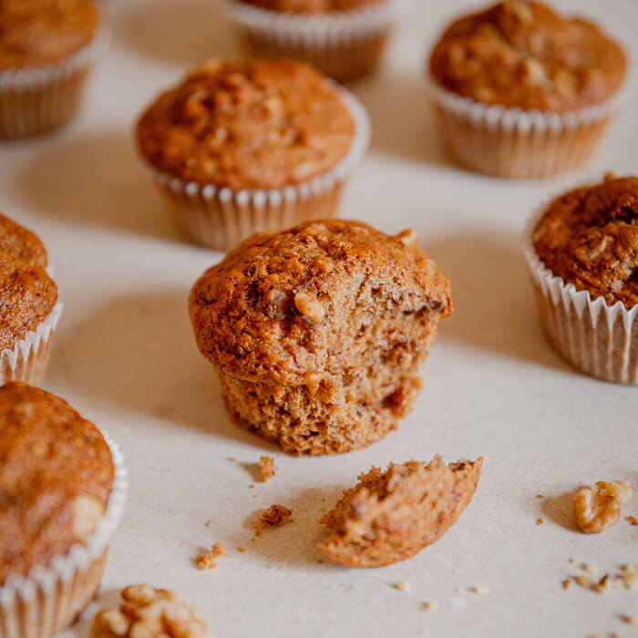 Banana Walnut Kefir Muffins