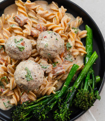 Marry Me Chicken Meatballs with Crispy Broccoli