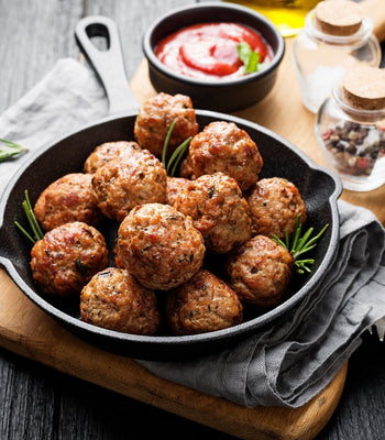 Lamb Meatballs With Spiced Sweet Potato Wedges