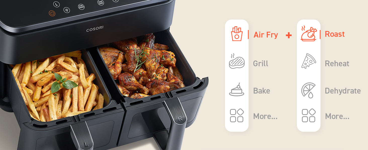 Cosori Dual Zone Air Fryer 8 5l Cosori Dual Zone Air Fryer 8 5l