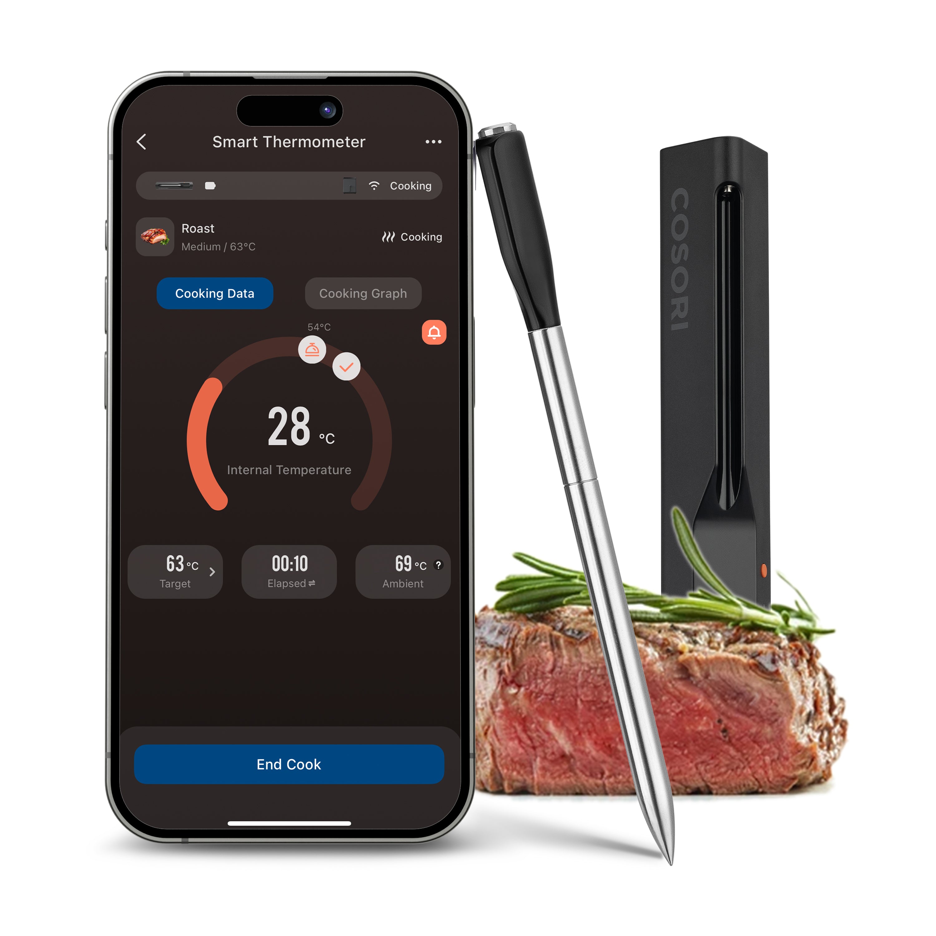 COSORI Smart Wireless Meat Thermometer Probe