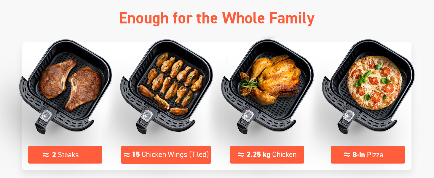Enough for the Whole Family ≈2 Steaks ≈15Chicken Wings(Tiled) ≈2.25kg Chicken ≈8-in Pizza