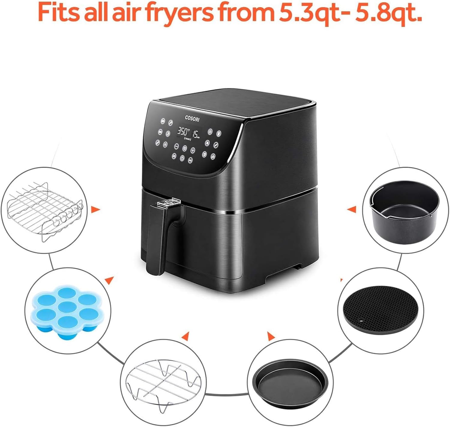 COSORI 5.5L Air Fryer Accessories (6-Piece Set)