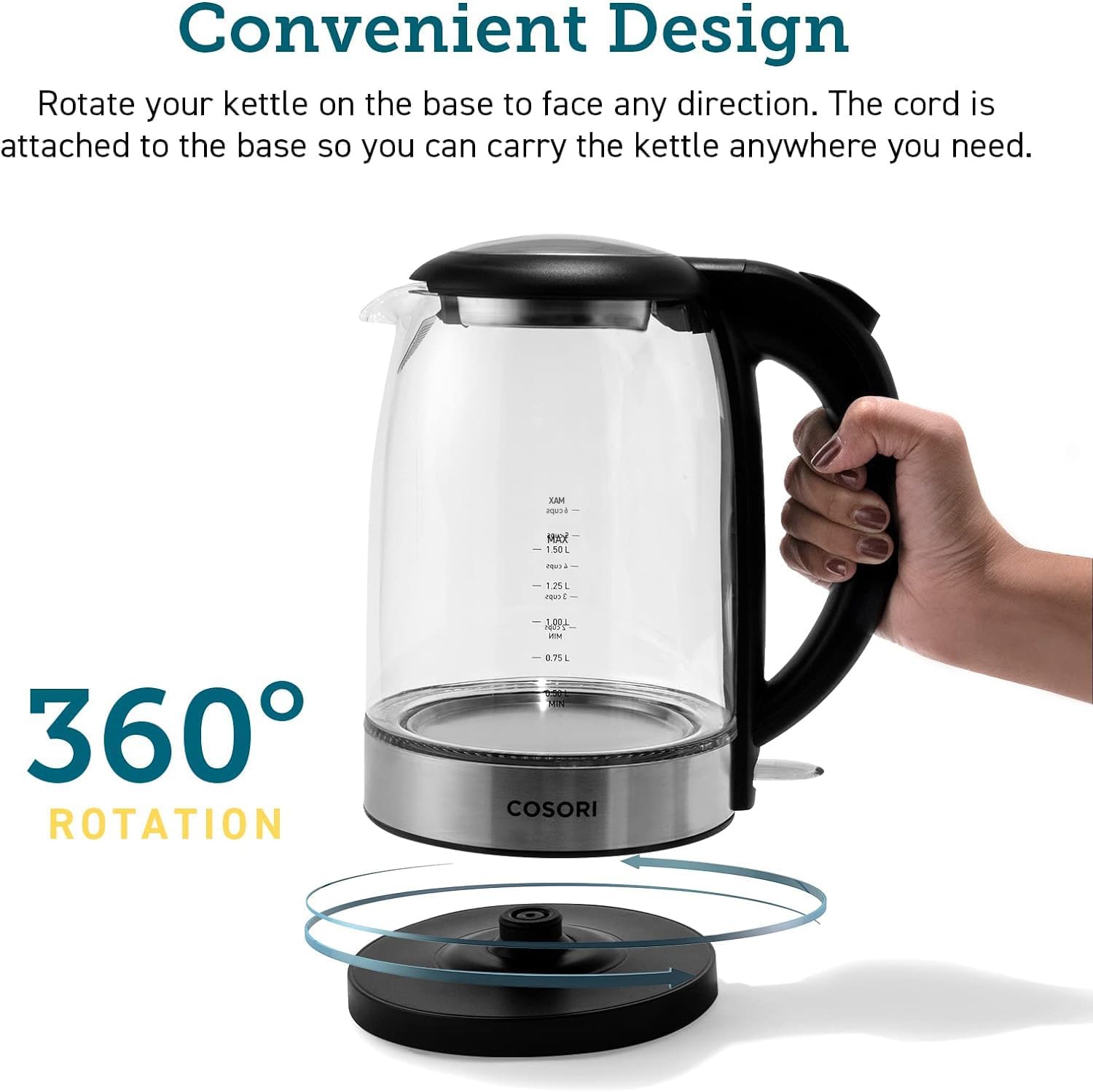 COSORI 1.5L Electric Glass Kettle