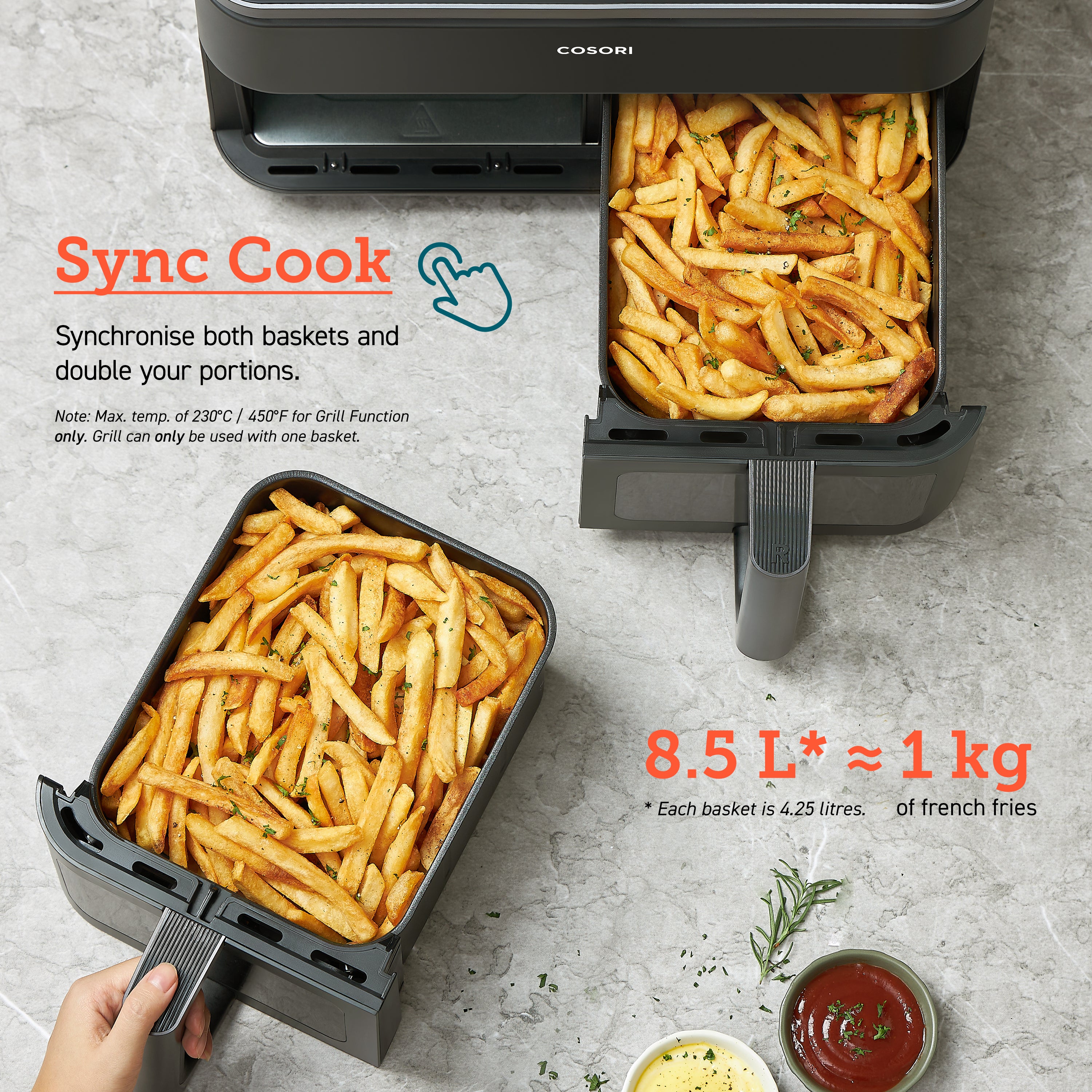 COSORI Dual Basket 8.5L Air Fryer