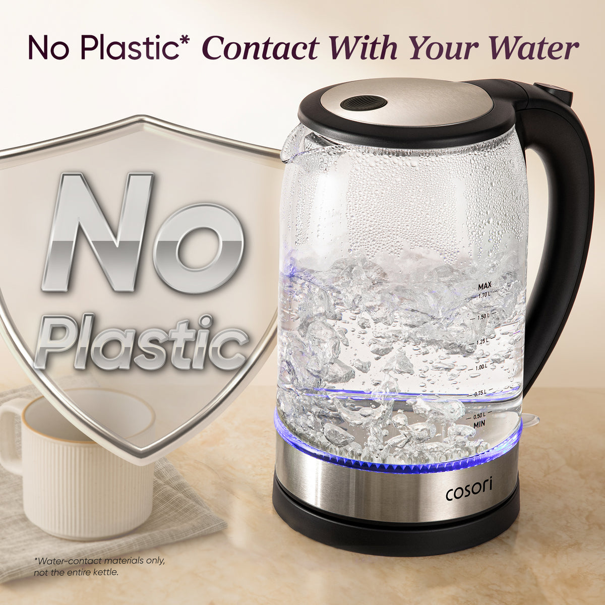 COSORI 1.7L Electric Glass Kettle