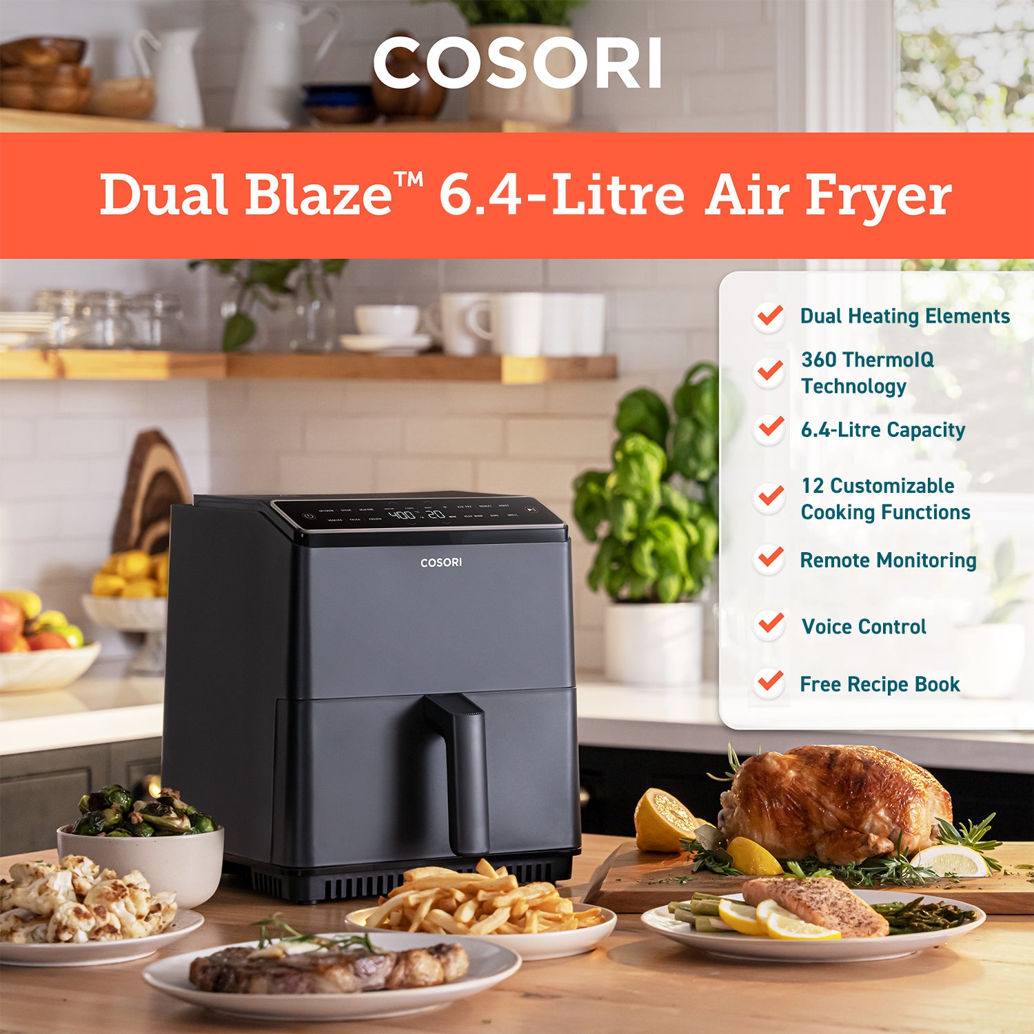 COSORI Dual Blaze 6.4-Litre Air Fryer Combo