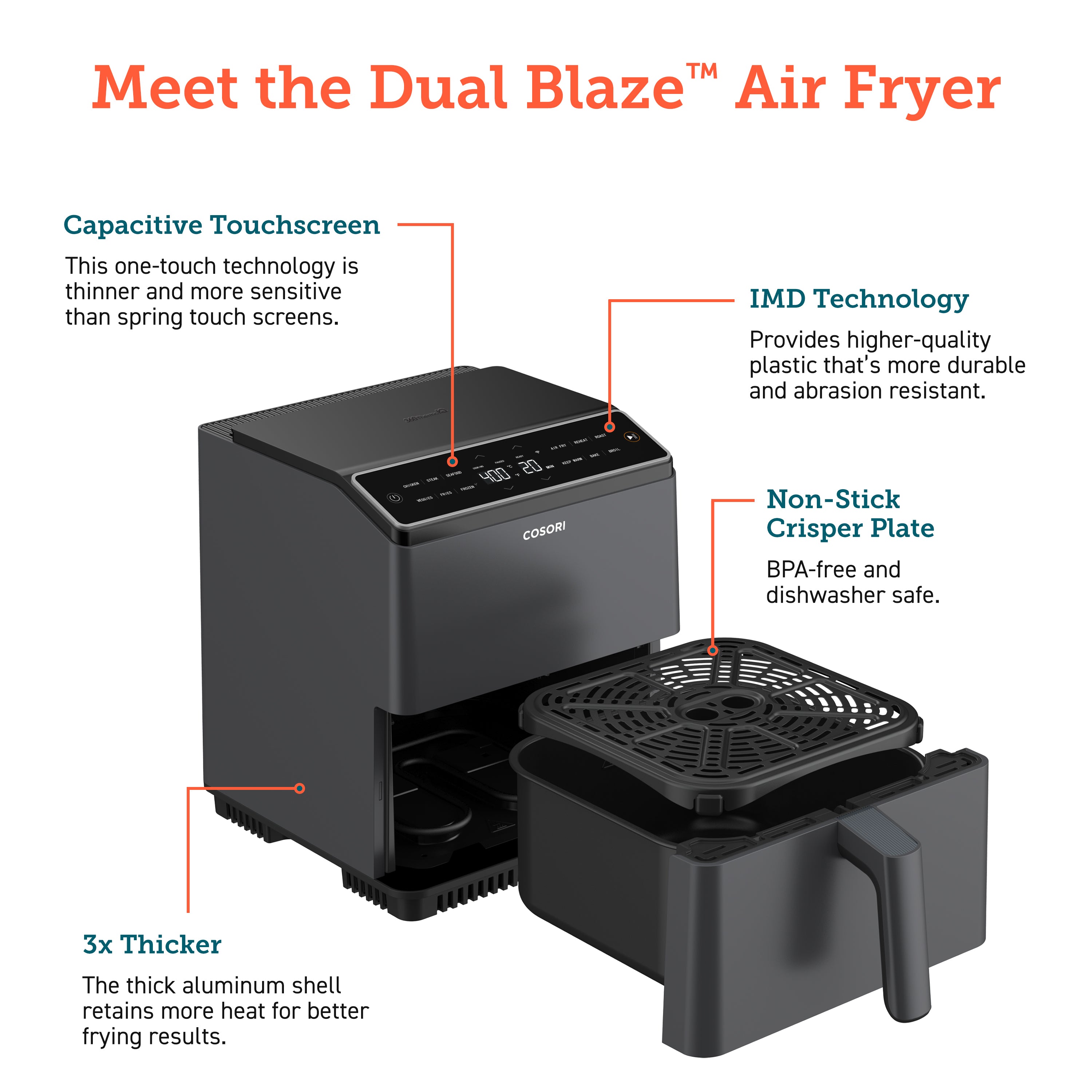 COSORI Dual Blaze 6.4-Litre Air Fryer Combo