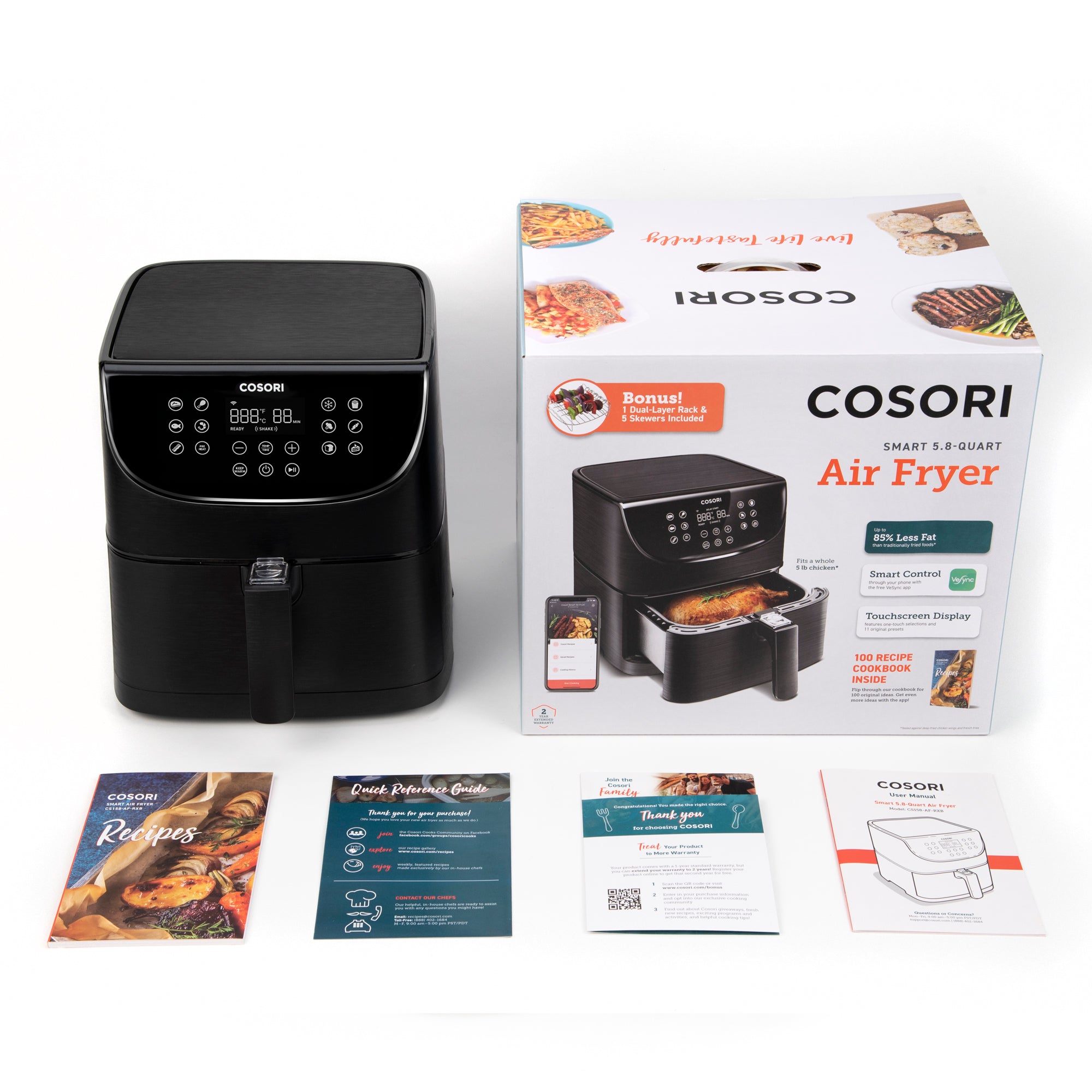 COSORI Smart 5.5-Litre Air Fryer - Black