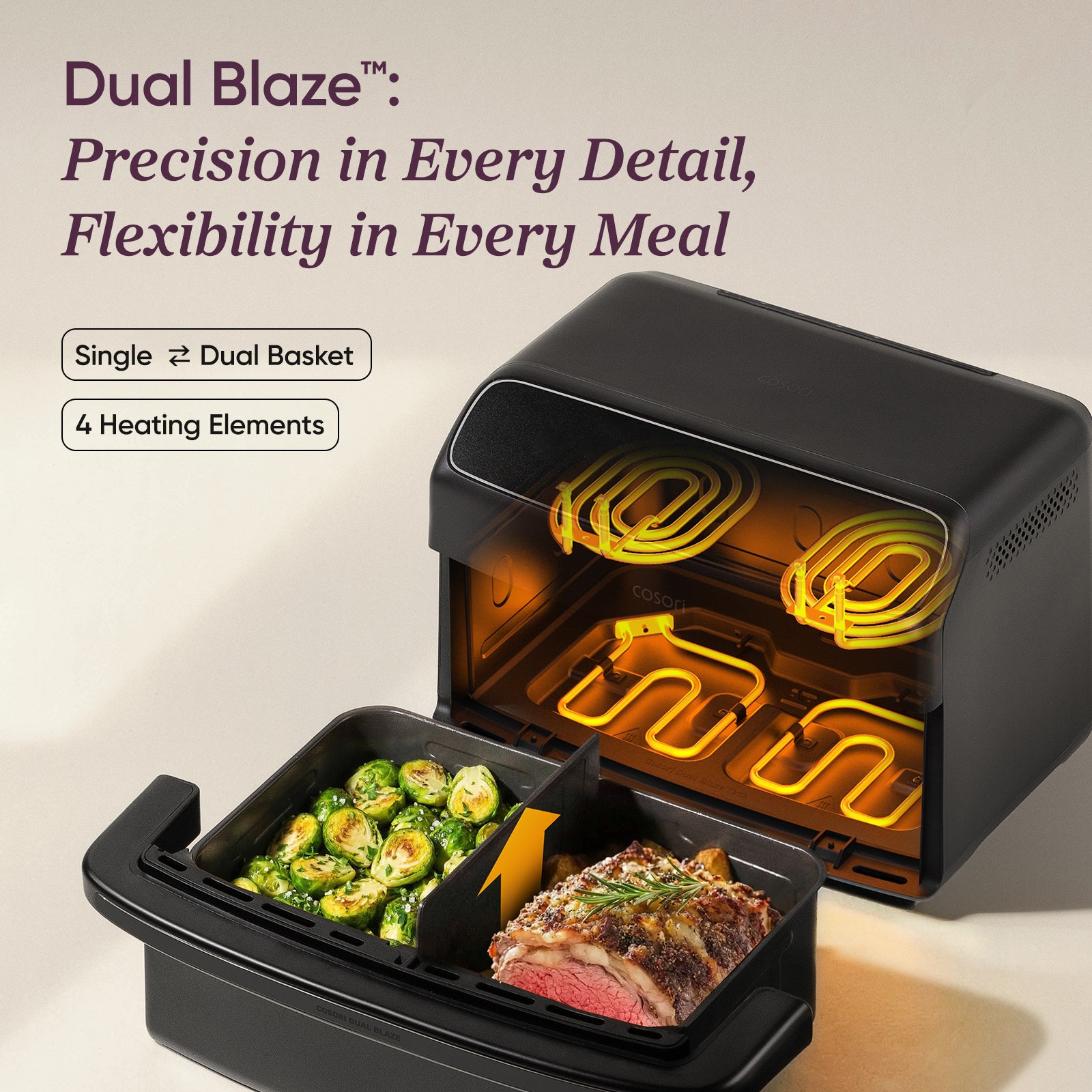 COSOri Dual Blaze Twinfry" Compact 8.6-Liter Air Fryer