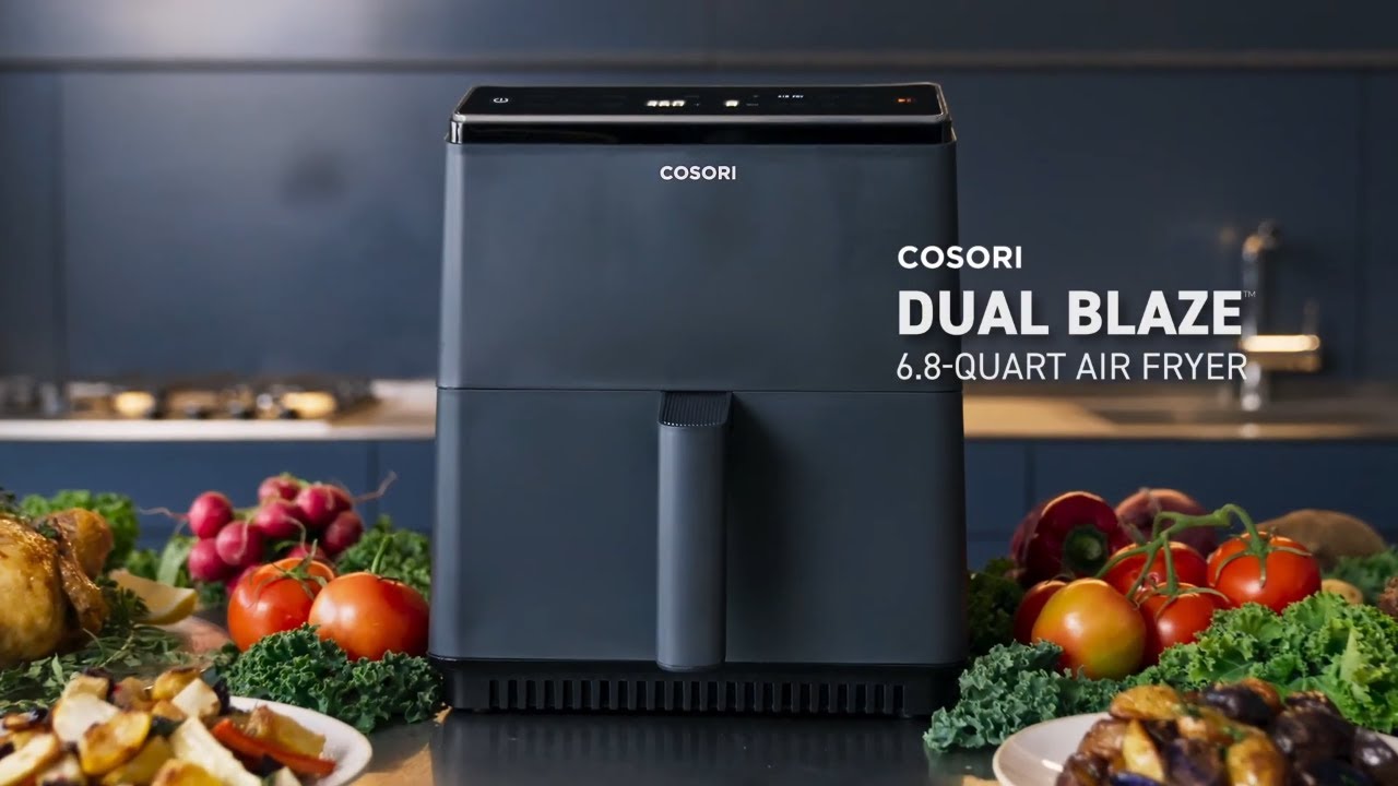 Load video: Cosori Dual Blaze Smart Air Fryer video to present the product features